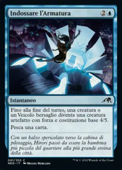 MTG Magic NEO Kamigawa Neon Dynasty - 1x ITA NM 081 C Indossare l'Armatura - Image 1