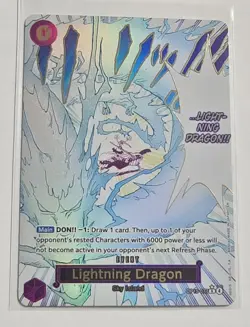Lightning Dragon R OP15-077 Parallel Manga Kami's Island One Piece Card English - Image 1