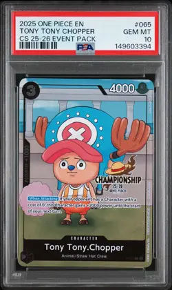 2025 ONE PIECE CHAMPIONSHIP 2025-26 EVENT PACK #065 TONY TONY CHOPPER PSA 10 - Image 1