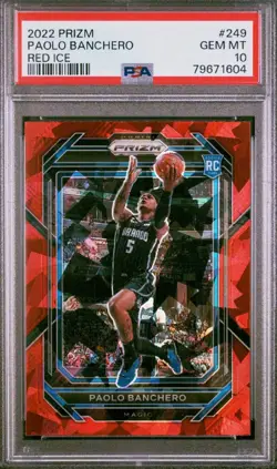 Paolo Banchero 🏀 2022-23 Panini Prizm Red Ice RC Rookie #249 🏀 PSA 10 - Image 1
