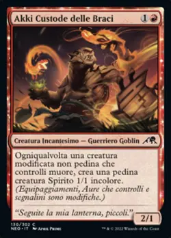 MTG Magic NEO Kamigawa Neon Dynasty - 1x ITA NM 130 C Akki Custode delle Braci - Image 1