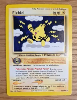 Pokemon TCG Elekid Neo Genesis Card 22/111 Regular nm - Image 1