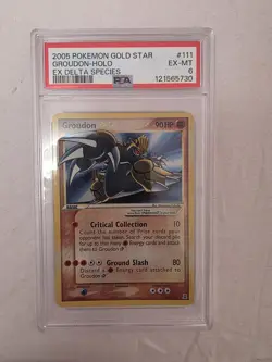 Pokemon Groudon Holo Rare LP Card 5/106 EX-MT 6 EX DELTA SPECIES, 2005 - Image 1