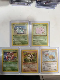 Pokemon Jungle Set - Nidorina, Exeggcute, Paras, Mankey, Fearow - 5 cards - Image 1