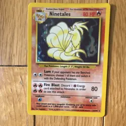 Pokemon Ninetales Base Set Holo Rare 80 HP Card 12/102 1999 English Sugimori - Image 1