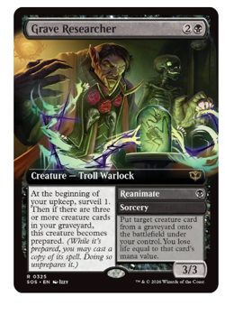 Grave Researcher - Extended Art Secrets of Strixhaven MTG - Image 1