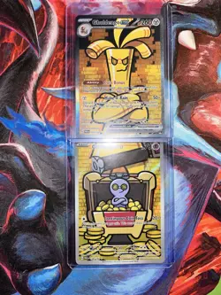 Gholdengo ex 252/182 & Gimmighoul 198/182 Paradox Rift SIR Illustration Rare - Image 1