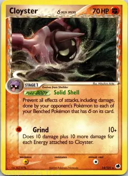Cloyster 14/101 Rare Dragon Frontiers Pokemon MP - Image 1