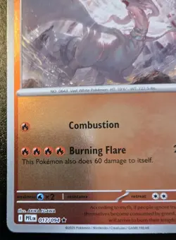 Reshiram 017/094 Reverse Holo Rare Phantasmal Flames Pokemon TCG - Image 4