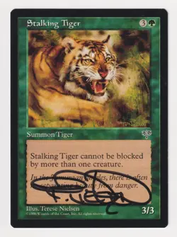 Signed Stalking Tiger Proof LP Mirage Artist Terese Nielsen 1996 MTG Magic AP! - Image 1