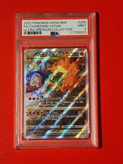 2022 POKEMON SWSH BLACK STAR PROMO #262 FULL ART/CHARIZARD VSTAR PSA 9 - Image 1