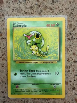 CATERPIE 45/102 original 1999 Pokemon Game Base Set NM - Image 1