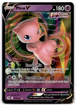 Mew V 113/264 Holo V Rare Fusion Strike Pokemon Holo Near Mint - Image 1