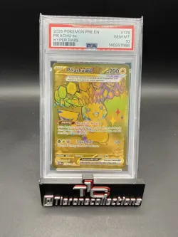 2025 POKEMON PRE EN-PRISMATIC EVOLUTIONS HYPER RARE #179 PIKACHU EX PSA 10 - Image 1