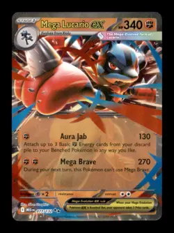 MEGA LUCARIO EX 077/132 DOUBLE RARE MEGA EVOLUTION POKEMON NM/M - Image 1