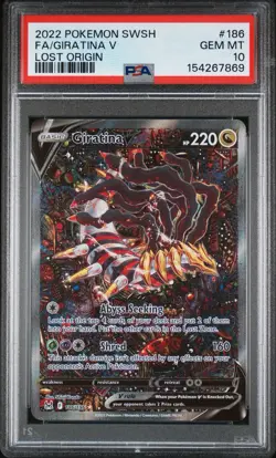 Pokemon 2022 Giratina V 186/196 Alt Art Lost Origin GEM MINT PSA 10 - Image 1