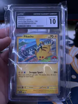 CGC 10 Pokemon Pikachu 2024 World Championships Promo - SVP: 190 Gem Mint - Image 3