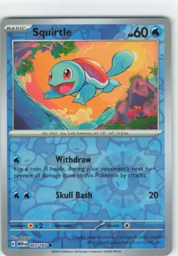 Squirtle (Reverse Foil) - 007/165 - Scarlet & Violet: 151 - Pokemon FREE SHIP - Image 1
