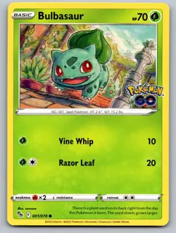 Bulbasaur 001/078 Common Pokemon GO Pokemon Near Mint - Image 1