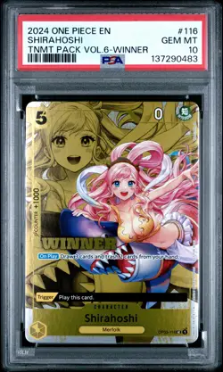 Shirahoshi PSA10 2024 One Piece Tournament Pack Vol.6-Winner #116 - Image 1