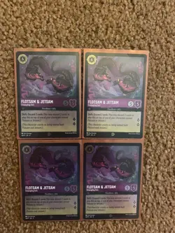 Disney Lorcana FLOTSAM & JETSAM Entangling Eels GEN CON Foil Promo x4 Playset - Image 2