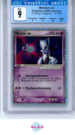 MEWTWO EX EX RUBY & SAPPHIRE HOLO 101/109 POKEMON CGC 9 - Image 1