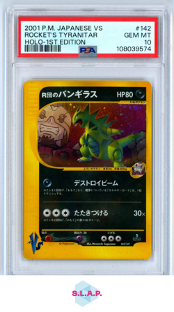 ROCKET'S TYRANITAR HOLO-1ST EDITION POKEMON JAPANESE VS 2001 142 PSA 10 - Image 1