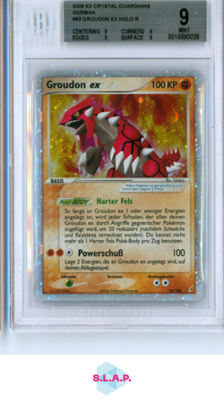 GROUDON EX HOLO R 2006 POKEMON EX CRYSTAL GUARDIANS GERMAN 93 BGS 9 - Image 1