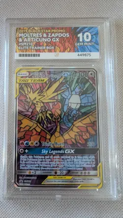 Pokemon TCG Moltres Zapdos & Articuno GX Tag Team SM210 Black Star Promo Ace 10 - Image 1