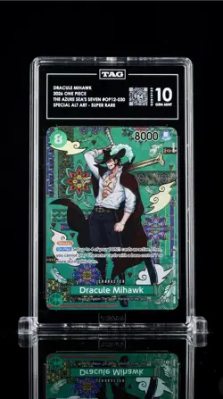 Dracule Mihawk SP Alt Art OP12-030 TAG 10 Gem Mint One Piece Azure Sea’s Seven - Image 1