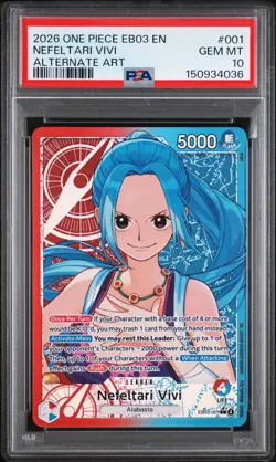 2026 ONE PIECE EB03-EXTRA BOOSTER -ONE PIECE HEROINES ED- NEFELTARI VIVI PSA 10 - Image 1