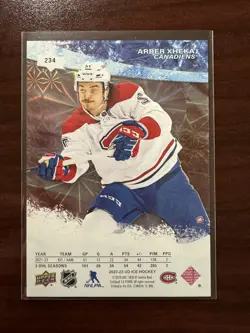 2022-23 Upper Deck Ice Arber Xhekaj SP CLEAR Ice Premieres #/299 Canadiens - Image 2