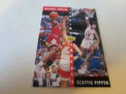 1991-92 Upper Deck Scoring Threats Pippen, Michael Jordan #62 Bulls HOF - Image 1