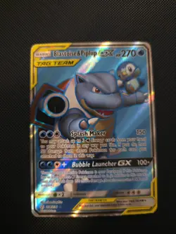 Blastoise & Piplup GX 214/236 Secret Rare Tag Team Full Art Pokemon Card - Image 1
