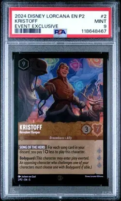2024 DISNEY LORCANA EN P2-PROMO #2 KRISTOFF EVENT EXCLUSIVE PSA 9 - Image 1