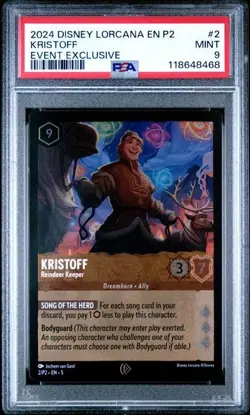 2024 DISNEY LORCANA EN P2-PROMO #2 KRISTOFF EVENT EXCLUSIVE PSA 9 - Image 1