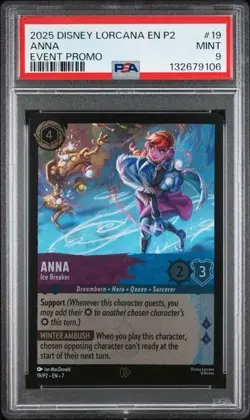 DISNEY LORCANA EN P2-PROMO #19 ANNA EVENT PROMO PSA 9 - Image 1