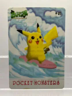 Surfing Pikachu 01 1998 Pokemon Japanese Sealdass Fancy Graffiti EX - Image 1