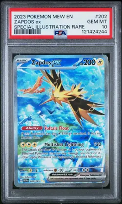 Pokemon TCG Zapdos ex 202/165 SIR Scarlet & Violet 151 Holo GEM MINT PSA 10 - Image 1