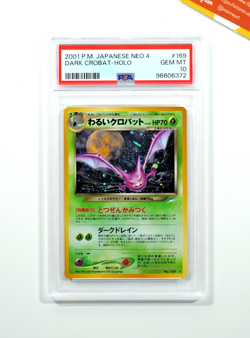 Pokemon PSA 10 Crobat #169 Holo Neo 4 2001 Japanese - Image 1