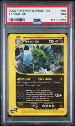 2002 POKEMON EXPEDITION #66 TYRANITAR PSA 7 - Image 1