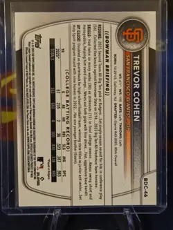 TREVOR COHEN 2025 Bowman Draft Blue Mojo 1st 138/150 - Image 2