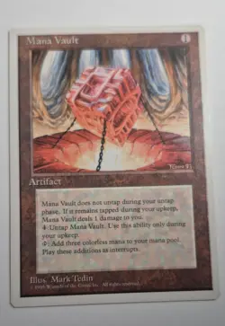 MTG Mana Vault 4th Edition 1995 Rare Artifact Magic the Gathering Mark Tedin - Image 1
