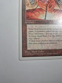 MTG Mana Vault 4th Edition 1995 Rare Artifact Magic the Gathering Mark Tedin - Image 3