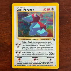 Cool Porygon 15 Holo Black Star Promo WOTC Pokemon Card DMG - Image 1