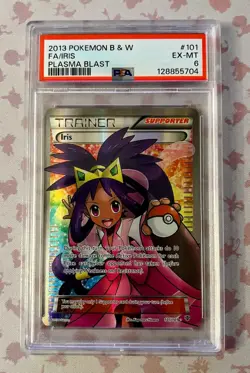 Iris #101 FULL ART 2013 POKEMON B&W PLASMA BLAST ENGLISH PSA 6 EX-MT LOW POP - Image 1