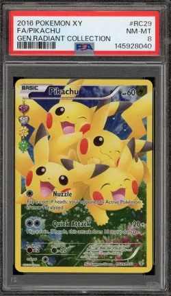 Pokemon Pikachu XY Generations Radiant Coll. Full Art #RC29 PSA 8 - Image 1