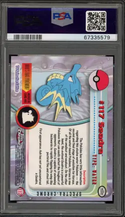Pokemon Topps Chrome Seadra Spectra #117 PSA 10 Gem Mint - Image 2