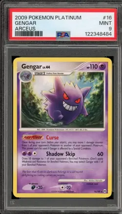Pokemon Gengar Platinum Arceus Rare #16 PSA 9 Mint - Image 1