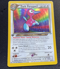 Pokemon Card 1st Edition Dark Porygon2 8/105 Neo Destiny Holo Rare - Ungraded - Image 1
